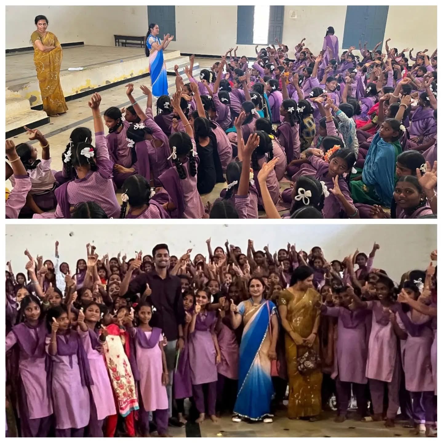 VTC large group session with students